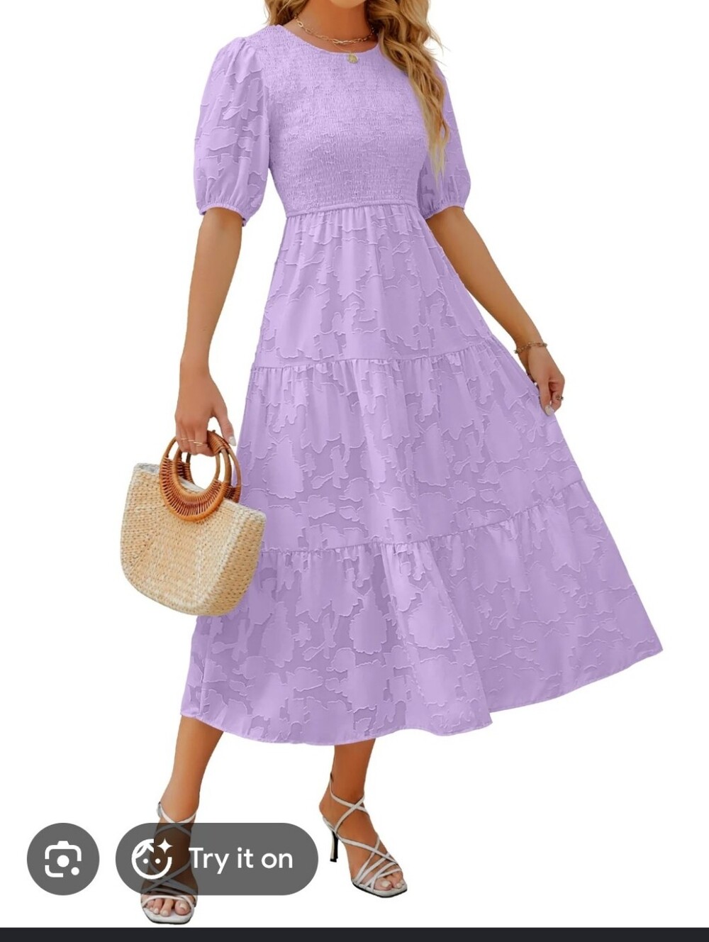Women's Zesica Purple Midi Length Dress Sz Large - Picture 9 of 9
